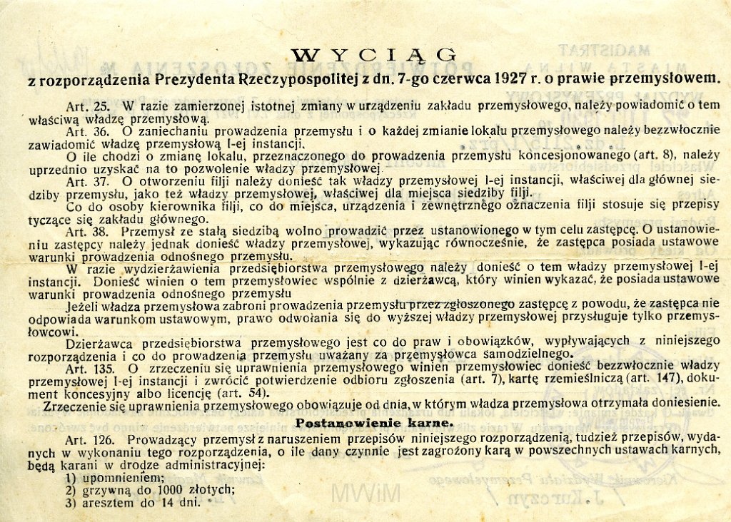 KKE 5825a.jpg - Dok. Potwierdzenie zgłoszenia otwarcia Zakładu fryzjerskiego Antoniego Graszko, Wilno, 27 II 1930 r.